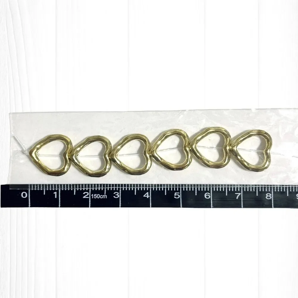 LOT Metallic Beads Jewelry Making Silver Tone Goldtone Mix Hearts Spacers Crafts